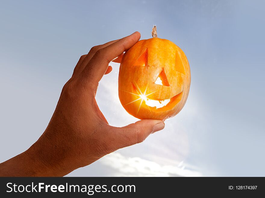 Pumpkin like happy monster