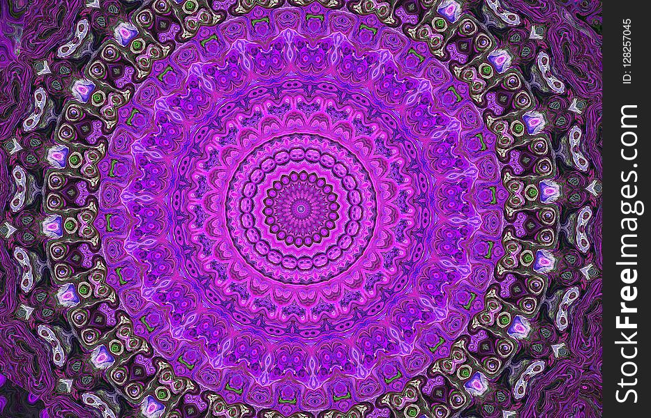 Purple, Fractal Art, Kaleidoscope, Symmetry
