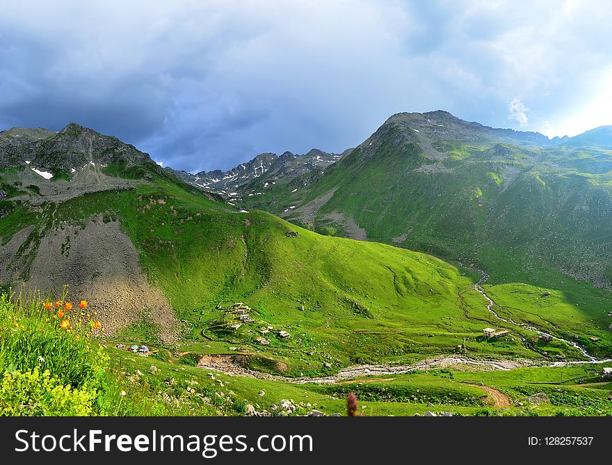 Highland, Grassland, Mountainous Landforms, Nature