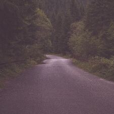 Simple Gravel Country Road In Summer In Forest - Vintage Retro L Royalty Free Stock Photos