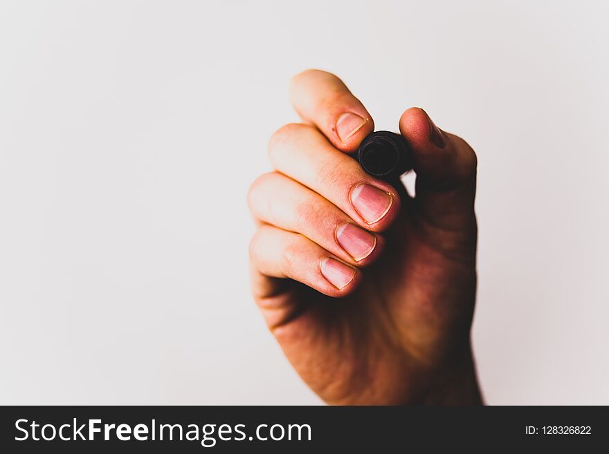 Business concept Empty template copy space isolated Posters coupons promotional material. Man with marker handwritten black and red text glassy transparent surface. Business concept Empty template copy space isolated Posters coupons promotional material. Man with marker handwritten black and red text glassy transparent surface