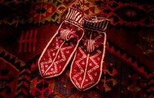 Handmade Colorful Turkish Ethnic Styled Woven Socks Stock Image
