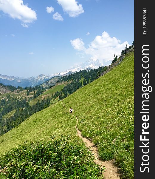 Grassland, Ridge, Mountainous Landforms, Sky