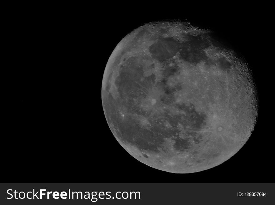 Moon, Black, Black And White, Monochrome Photography