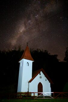 The Church And The Milky Way Stock Photo The Church And The Milky Way Stock Photo