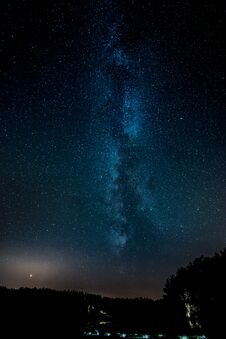 Milky Way Seen In Northern Poland Royalty Free Stock Photos