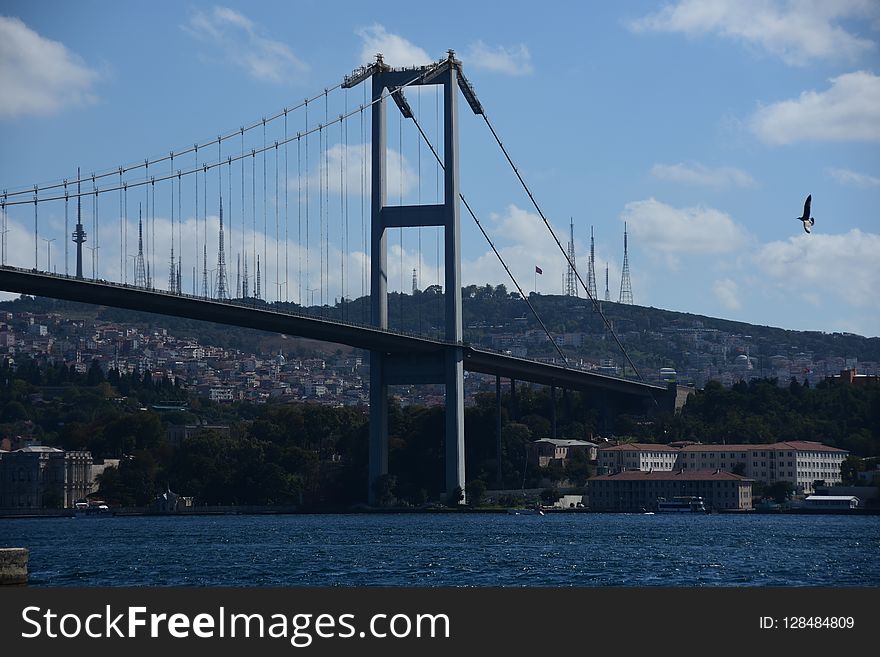 Bosphorus Bridge photographing with straight .Istanbul, Turkey. Bosphorus Bridge photographing with straight .Istanbul, Turkey