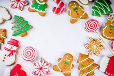 Christmas Gingerbread Cookies Stock Photo