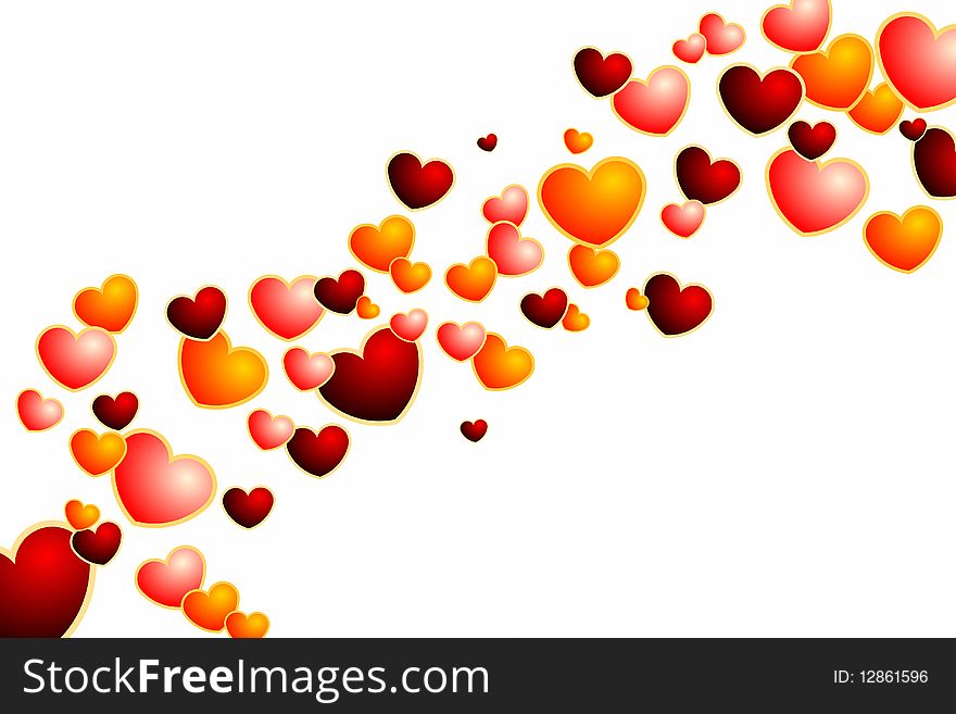 Graphic illustration of Heart Background