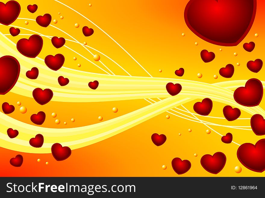 Graphic illustration of Heart Background