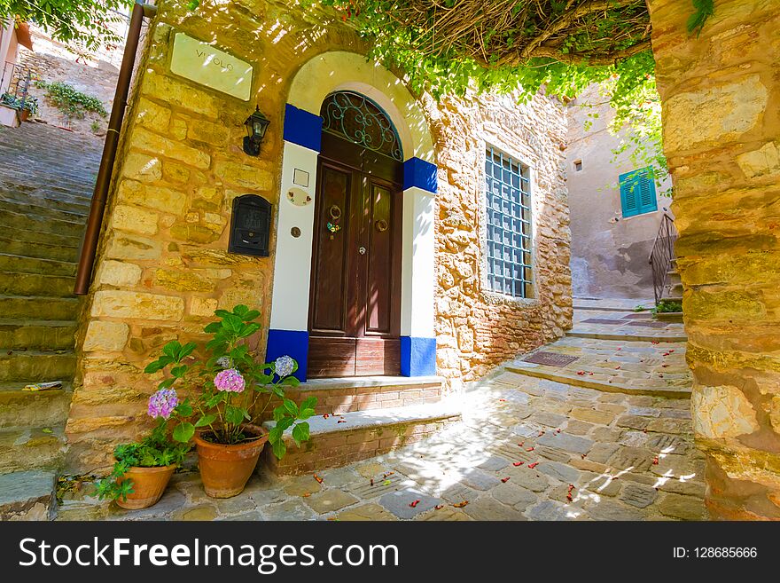 Campiglia Marittima Old Town In Italy, In Summer