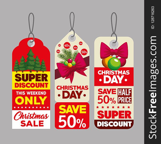 Christmas sale decorative tags