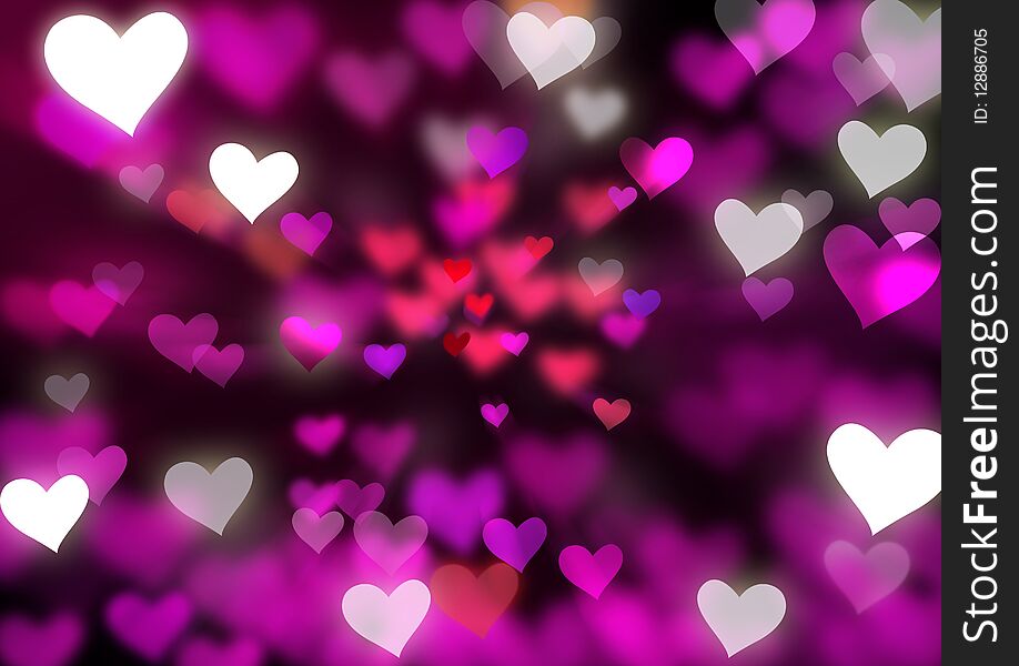 An illustration of hearts with blurred effect. An illustration of hearts with blurred effect