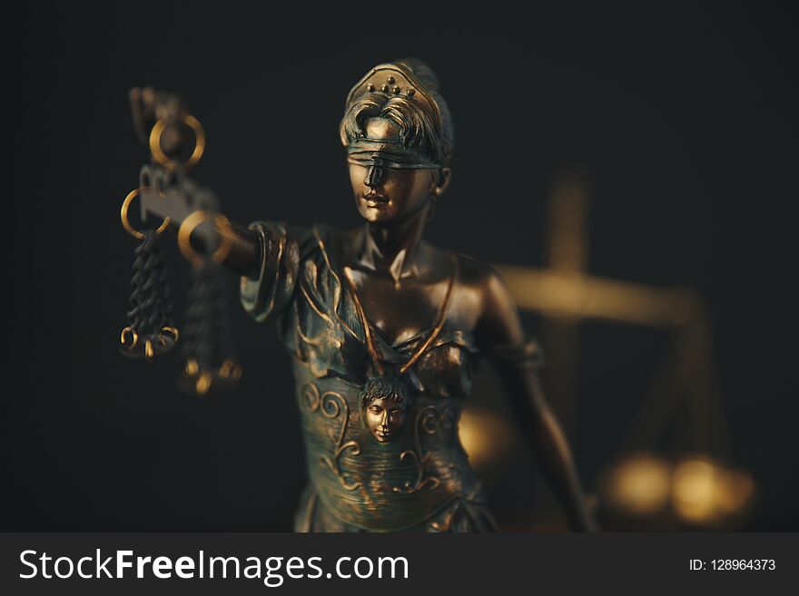 The Statue of Justice symbol, legal law concept image