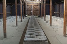 Auschwitz - Latrines Stock Images Auschwitz - Latrines Stock Images