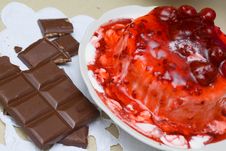 Ice-cream Poured With Cherry Jam. Stock Image Ice-cream Poured With Cherry Jam. Stock Image