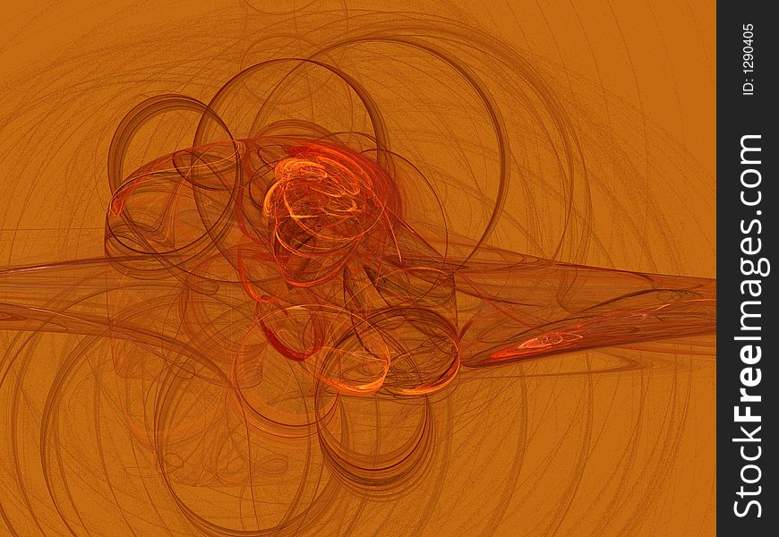 Abstract red flame against orange background