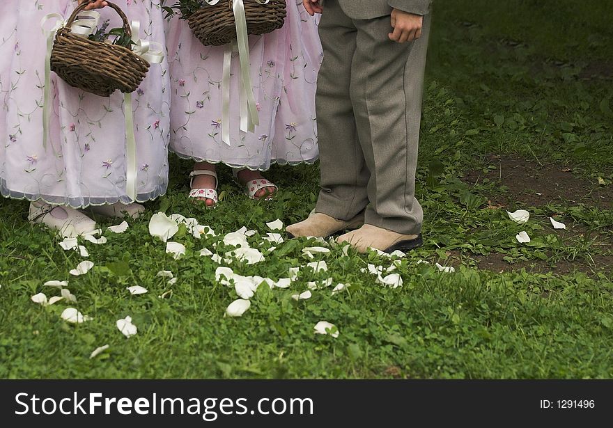 Group of children standing together at a wedding. Group of children standing together at a wedding