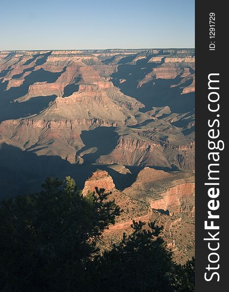 South Rim at the Grand Canyon at Sunrise. South Rim at the Grand Canyon at Sunrise