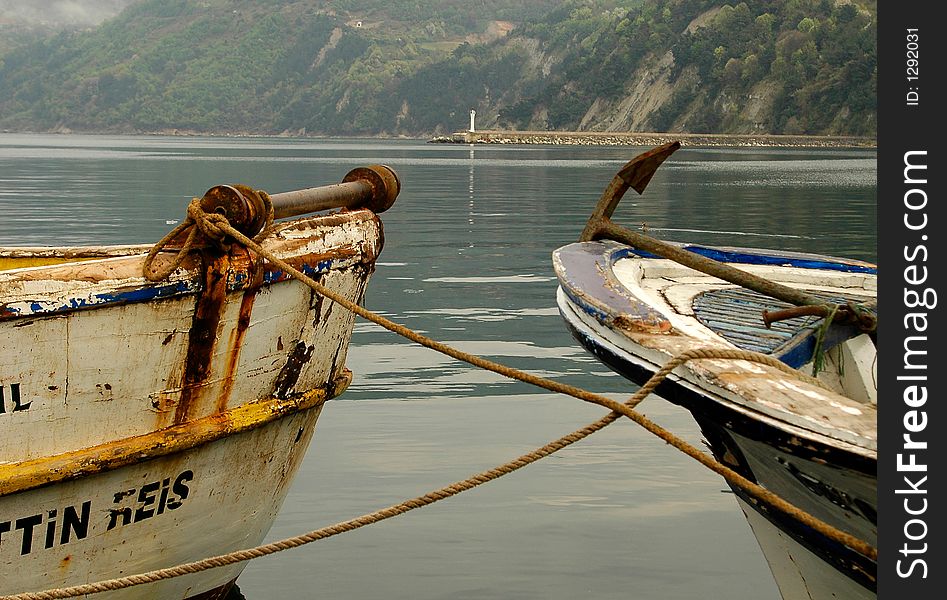 Boats in Amasra in the Black sea