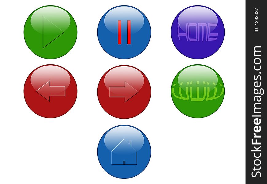 Set of buttons created in Photoshop. Set of buttons created in Photoshop