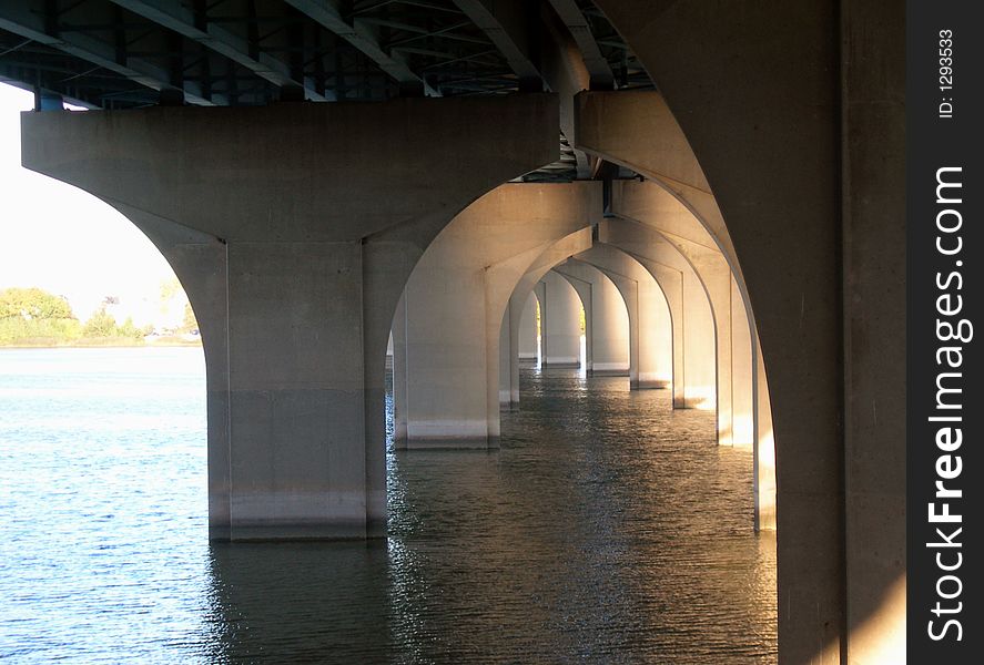 Perspective changes passing Bridge over Fox River.