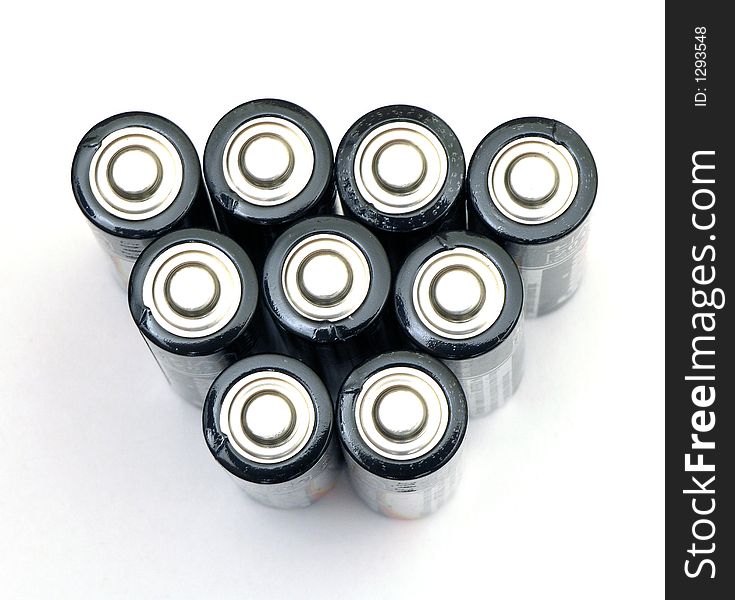 AAA batteries isolated over white. AAA batteries isolated over white