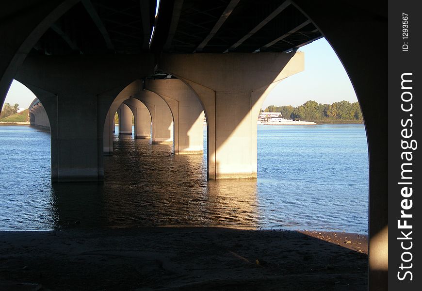 Perspective changes passing Bridge over Fox River.
