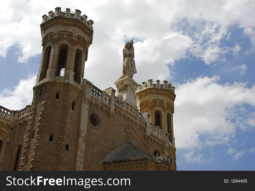 Notre Dame Church opposite the Old City New Gate in Jerusalem Israel. Currently a hotel.