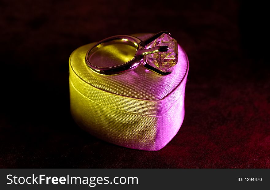 Photo of a Diamond Ring With Gel Lighting