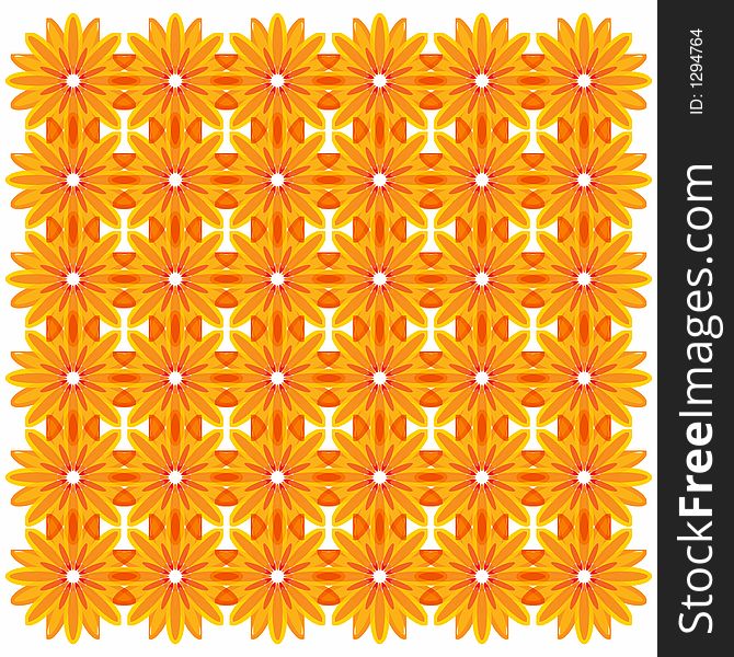 Orange and Yellow Flowers background vector. eps available