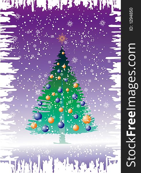 Floral christmas tree (vector background)