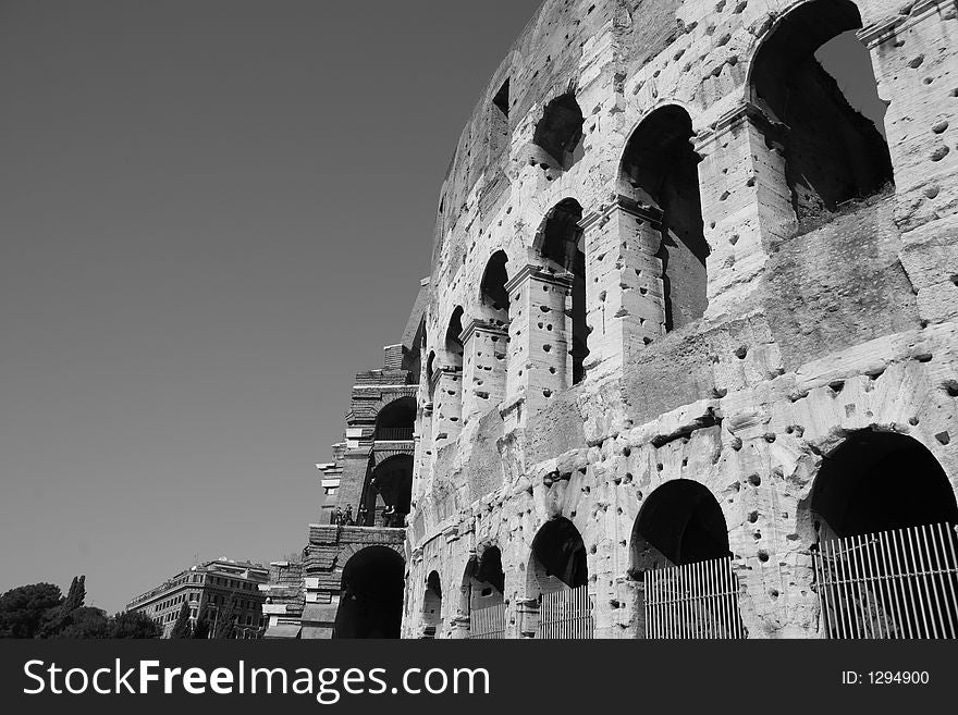 Picture shows the Colosseum in Rome
