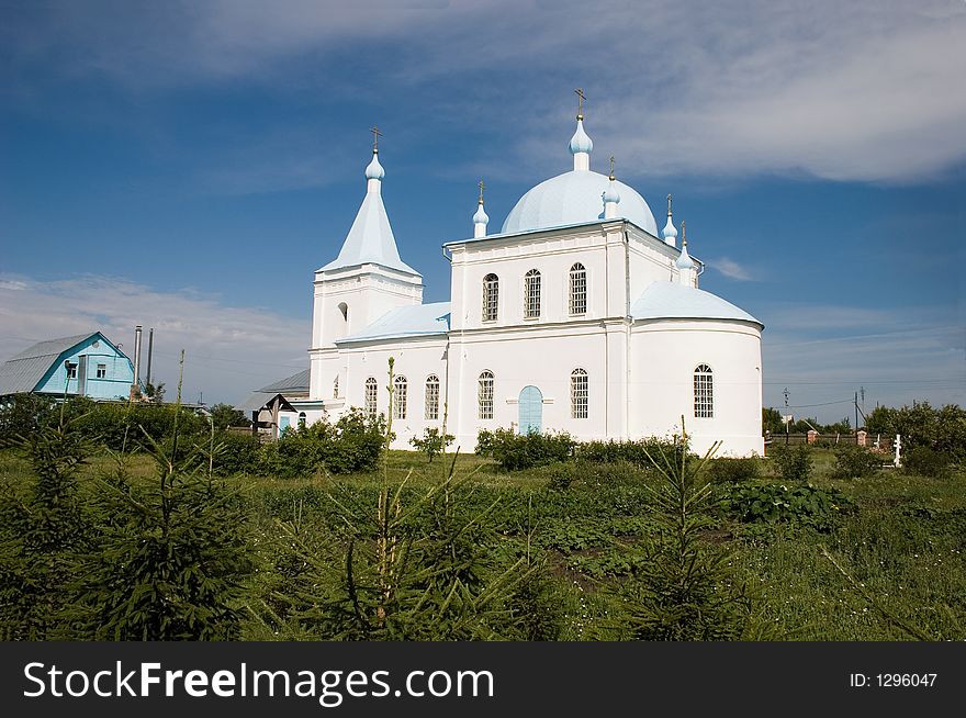 Orthodox church in a village. Orthodox church in a village.