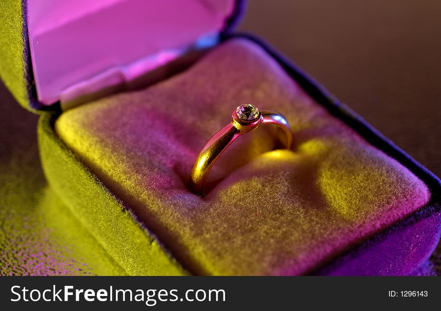 Photo of a Diamond Ring With Gel Lighting