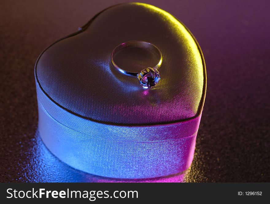 Photo of a Diamond Ring With Gel Lighting