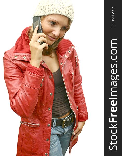 A Beautiful Woman With Phone