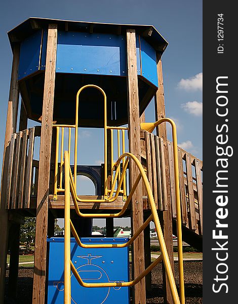 Childrens playground in public park. Childrens playground in public park