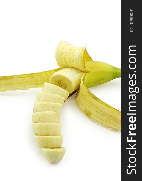 Sliced banana. Clipping path included.