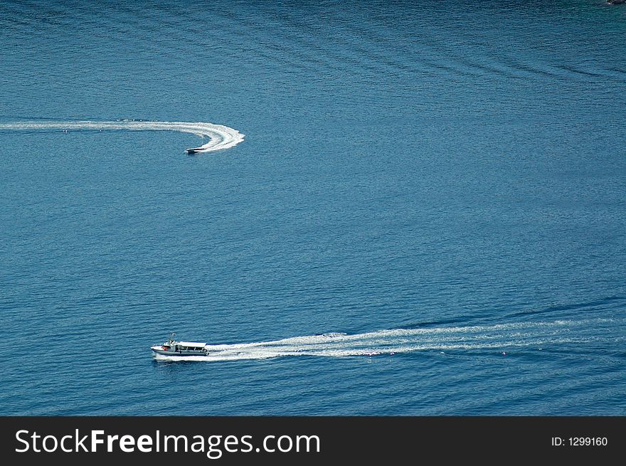 Water skiing, ocean, Dubrovnik, Croatia