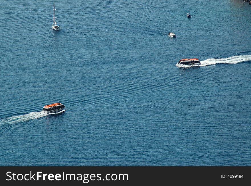 Water skiing, ocean, Dubrovnik, Croatia