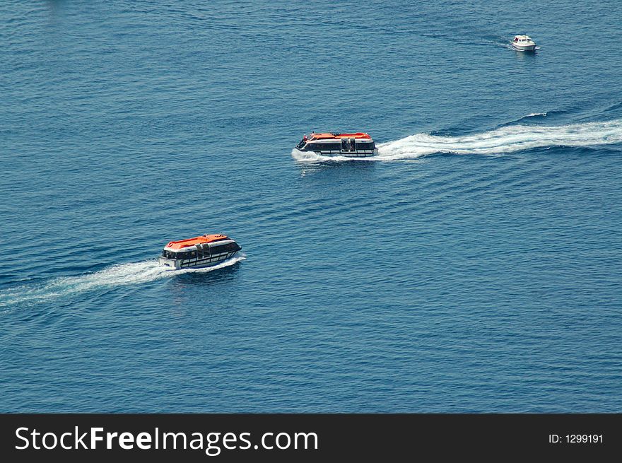 Water skiing, ocean, Dubrovnik, Croatia