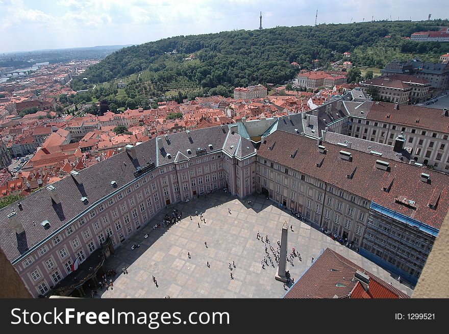 Courtyard of the Prague Castle in the Czech Republic