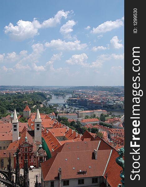 View from the Prague Castle in the Czech Republic. View from the Prague Castle in the Czech Republic