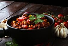 Hot Chili Con Carne. Mexican Food Tasty And Spicy. Stock Images