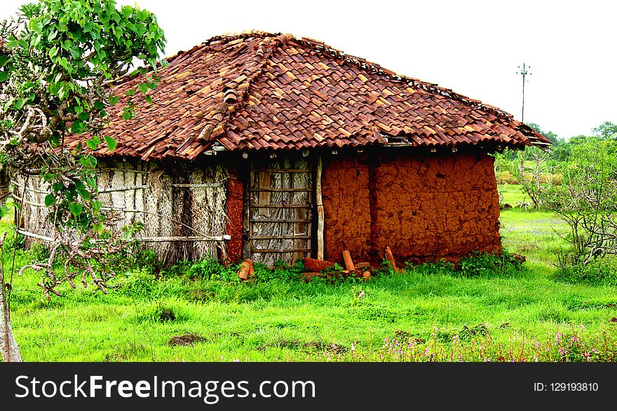 Hut, Grass, House, Cottage