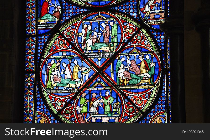 Stained Glass, Glass, Window, Material