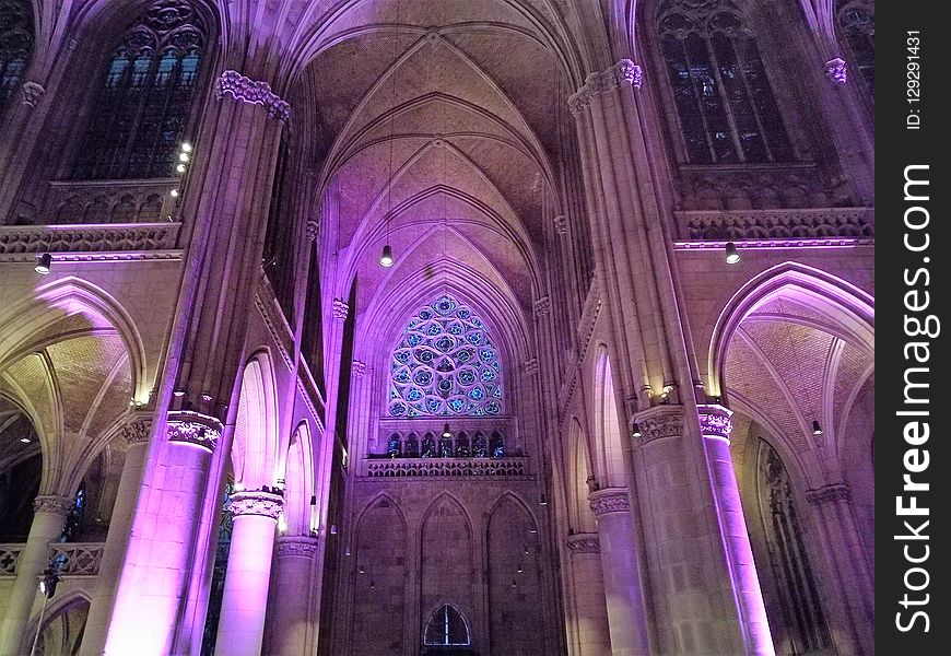 Purple, Cathedral, Landmark, Gothic Architecture