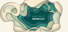 Vector Background With Beige And Green Colors Paper Cut Shapes. Stock Images Vector Background With Beige And Green Colors Paper Cut Shapes. Stock Images