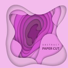 Vector Background With Lilac Color Paper Cut Shapes. 3D Abstract Stock Images